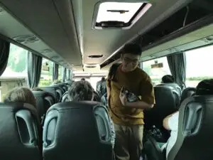 Inside the coach